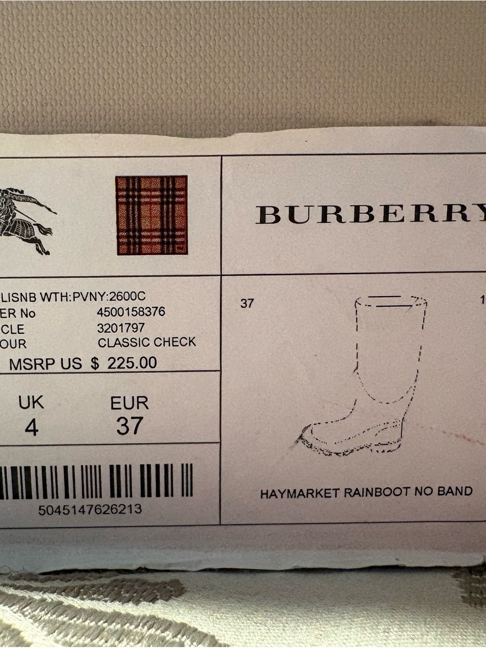 Burberry Tan and Black Classic Check Rain Boots - Picture 3 of 4